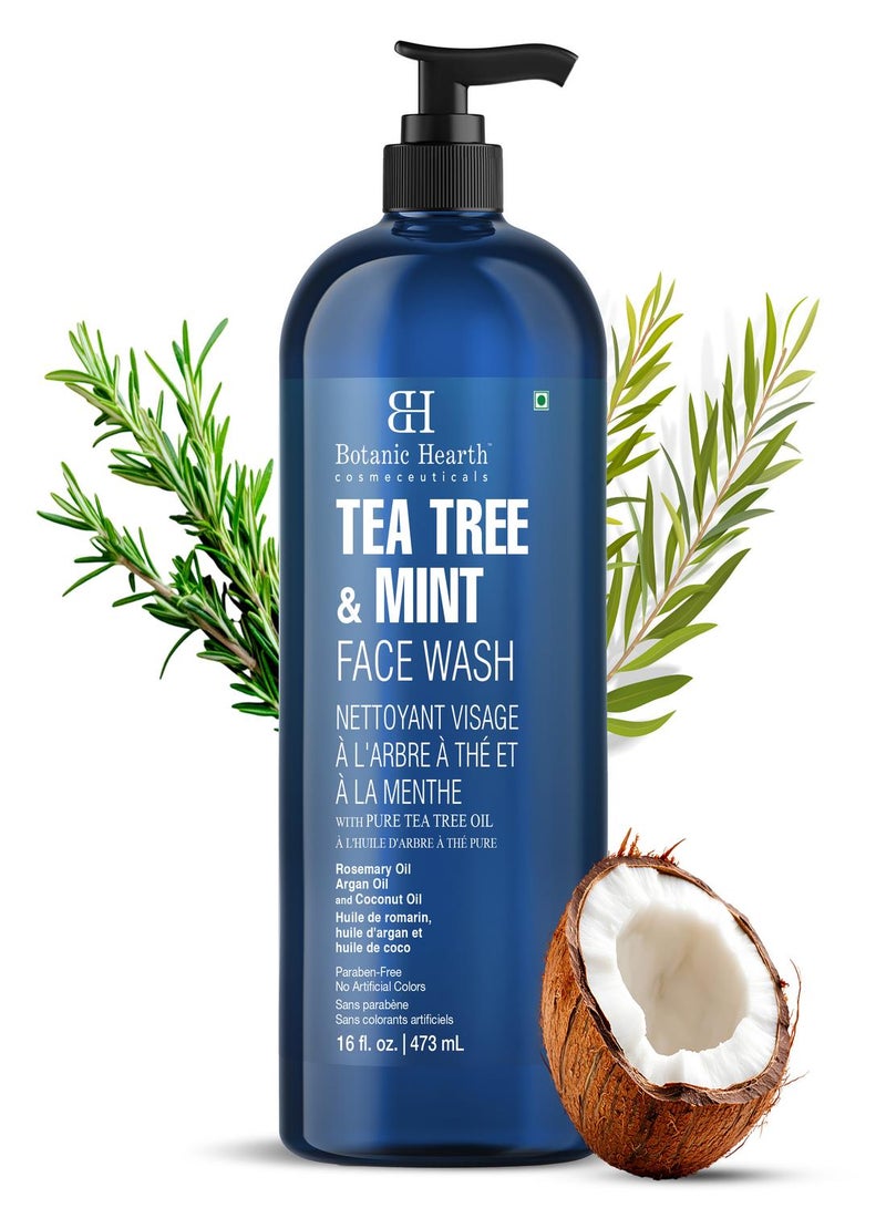 Botanic Hearth Tea Tree Face Wash with Mint - Hydrating Liquid Face Soap with Pure Tea Tree Oil - for Women and Men- 16 fl oz - Image 3
